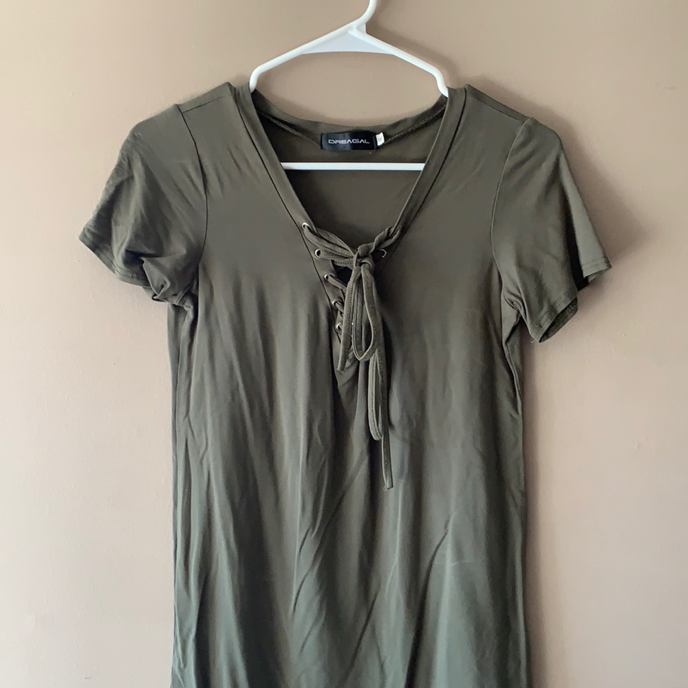 Green T-Shirt with Tie